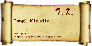 Tangl Klaudia névjegykártya